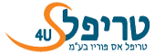 לוגו חברת טריפל S 4U בצבעי כחול וכתום, עם הכיתוב "טריפל אם פוריו בע"מ" מתחתיו, המייצג שירותי שיווק מורשים