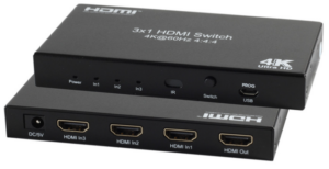 מתג HDMI 3x1 מקצועי 4K@60Hz כולל שלט